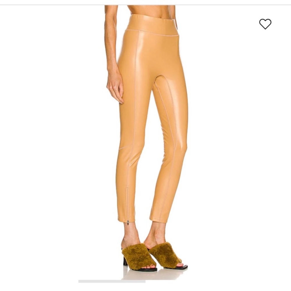 A.L.C. Emile Faux Tan‎ Leather High Waist Leggings petite grain" Color EUC Sz 6